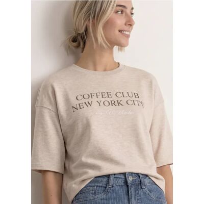 Street One Kurzarm Sweatshirt mit Wording female Beige Street One Kurzarm Sweatshirt mit Wording female Beige