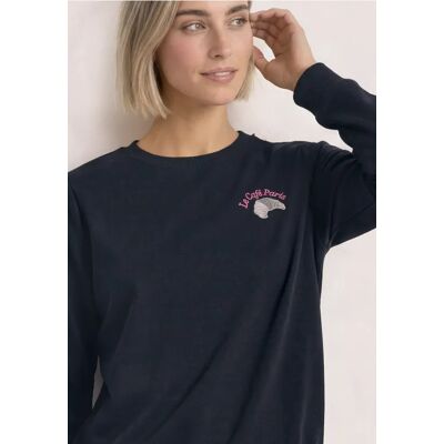 Street One Sweatshirt mit Rundhals und Embroidery female Blau Street One Sweatshirt mit Rundhals und Embroidery female Blau