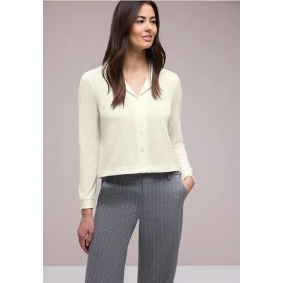 Street One Langarm Jacke mit V-Neck female Weiß Street One Langarm Jacke mit V-Neck female Weiß
