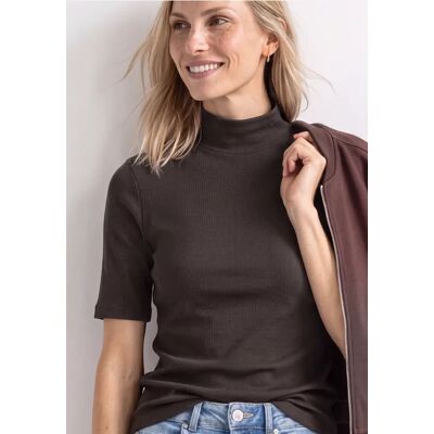 Street One T-Shirt mit Turtle Neck in Rippstruktur female Braun Street One T-Shirt mit Turtle Neck in Rippstruktur female Braun