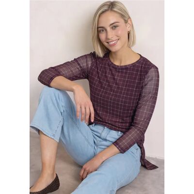 Street One 3/4-Arm Shirt aus Mesh mit Print female Rot Street One 3/4-Arm Shirt aus Mesh mit Print female Rot