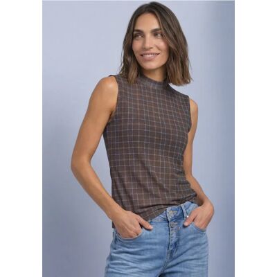 Street One Turtle Neck Top aus Mesh mit Print female Braun Street One Turtle Neck Top aus Mesh mit Print female Braun