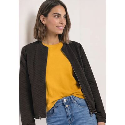 Street One Jacke mit Rundhals und Struktur female Braun Street One Jacke mit Rundhals und Struktur female Braun