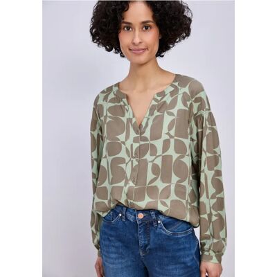 Street One Bluse mit Smokdetail female Grün Street One Bluse mit Smokdetail female Grün