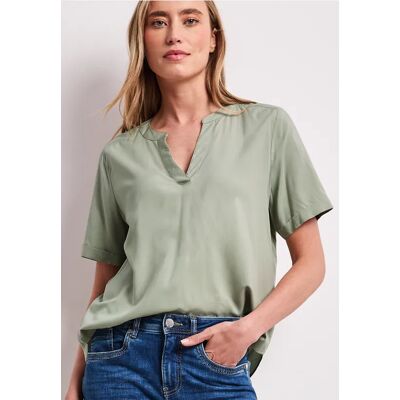 Street One Kurzarm Bluse mit Turn-Up female Grün Street One Kurzarm Bluse mit Turn-Up female Grün