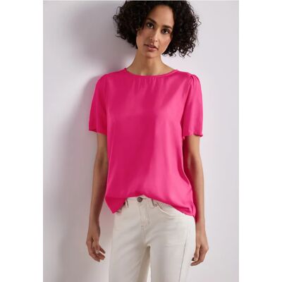 Street One Bluse mit Rundhals und kurzen Puffärmeln female Pink Street One Bluse mit Rundhals und kurzen Puffärmeln female Pink