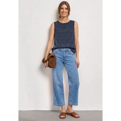 Street One Blusentop mit gerafftem Rundhals female Blau Street One Blusentop mit gerafftem Rundhals female Blau