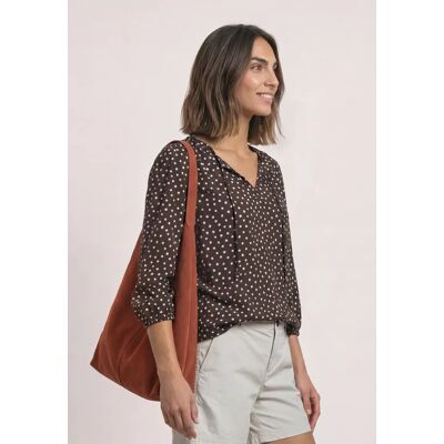 Street One 3/4-Arm Bluse mit Split Neck und Bändern female Braun Street One 3/4-Arm Bluse mit Split Neck und Bändern female Braun