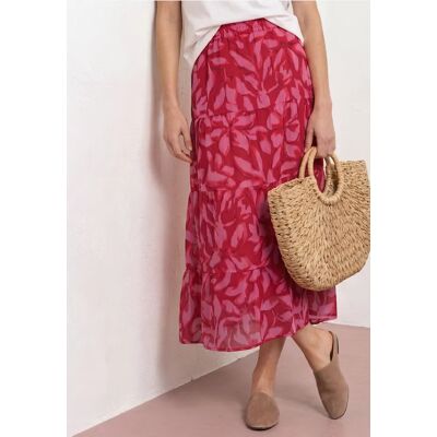 Street One Maxirock aus Chiffon mit Print female Rot Street One Maxirock aus Chiffon mit Print female Rot