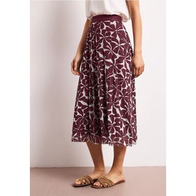 Street One Midirock aus Mesh mit Print female Rot Street One Midirock aus Mesh mit Print female Rot