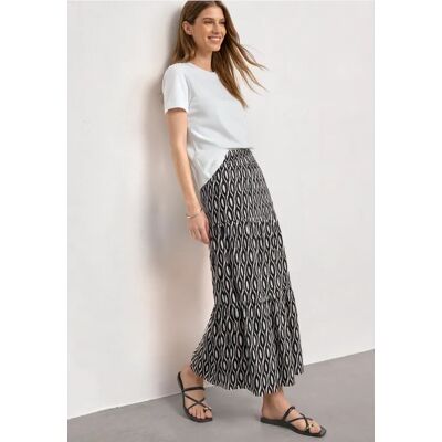 Street One Maxi-Rock mit Volants und Print female Beige Street One Maxi-Rock mit Volants und Print female Beige