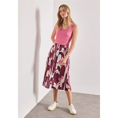 Street One Midi-Rock mit Knopfleiste und Print female Rot Street One Midi-Rock mit Knopfleiste und Print female Rot
