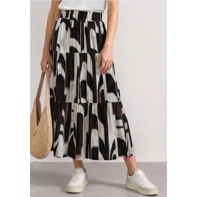 Street One Maxi-Rock mit Volants und Print female Braun Street One Maxi-Rock mit Volants und Print female Braun