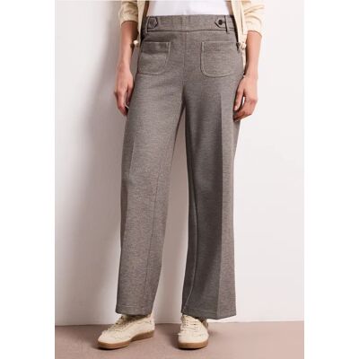 Street One Wide Leg Hose mit Knopfdetails female Braun Street One Wide Leg Hose mit Knopfdetails female Braun
