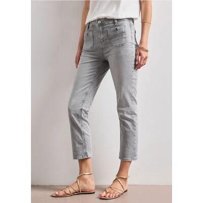 Street One 7/8 Straight Leg Jeans mit aufgesetzten Taschen female Grau Street One 7/8 Straight Leg Jeans mit aufgesetzten Taschen female Grau