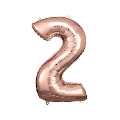 amscan® Folienballon Zahl 2 rosé, 1 St. amscan® Folienballon Zahl 2 rosé, 1 St.