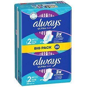 always Binden Ultra Day Long mit Flügeln für mittlere bis starke Tage, 20 St. always Binden Ultra Day Long mit Flügeln für mittlere bis starke Tage, 20 St.