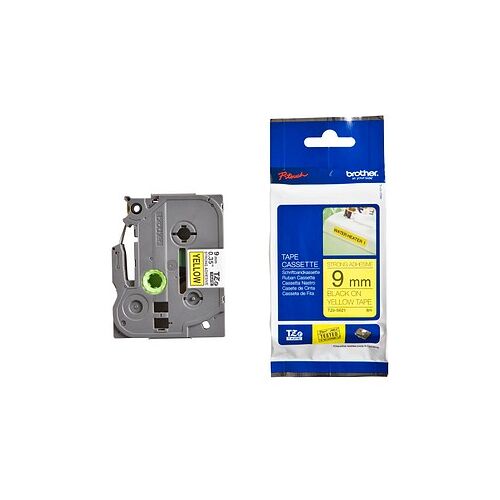 brother Schriftband TZe-S621 TZES621, 9 mm schwarz auf gelb, 1 St.