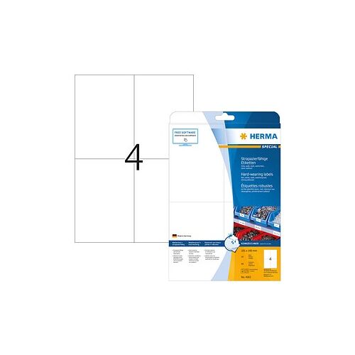 40 HERMA wetterfeste Folienetiketten 4583 weiß 105,0 x 148,0 mm