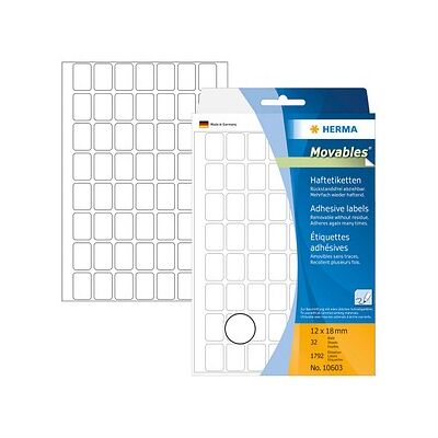 HERMA Movables Etiketten 10603 weiß 12,0 x 18,0 mm, 1.792 Etiketten HERMA Movables Etiketten 10603 weiß 12,0 x 18,0 mm, 1.792 Etiketten