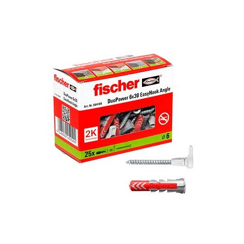 fischer EasyHook Angle - DuoPower 6x30 2K 564168 Dübel mit Schrauben, 25 St.