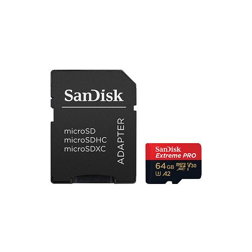 SanDisk Speicherkarte microSDXC-Card Extrem PRO, 64 GB, 1 St.