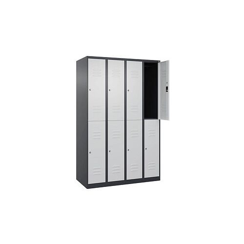 CP Spind Classic Plus anthrazitgrau, lichtgrau 080300-40 S10022, 8 Schließfächer 120,0 x 50,0 x 185,0 cm