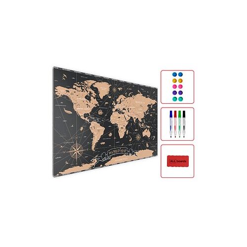 ALLboards Magnettafel 60,0 x 40,0 cm Weltkarte