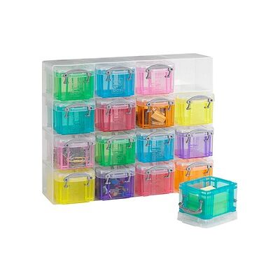 Really Useful Box Kleinteilemagazin 16x 0,14 l transparent, bunt 28,0 x 8,5 x 22,5 cm, 1 St. Really Useful Box Kleinteilemagazin 16x 0,14 l transparent, bunt 28,0 x 8,5 x 22,5 cm, 1 St.