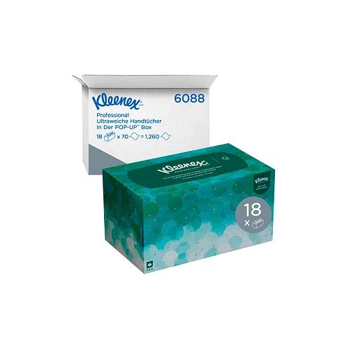 Kleenex® Papierhandtücher 6088 ULTRA SOFT POP-UP Interfold-Falzung 1-lagig 18x 70 Tücher