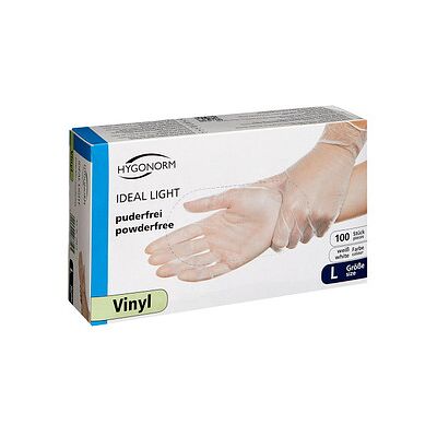 Hygonorm Vinylhandschuhe - Puderfrei, Leicht, 240mm, 100 Stück Hygonorm Vinylhandschuhe - Puderfrei, Leicht, 240mm, 100 Stück