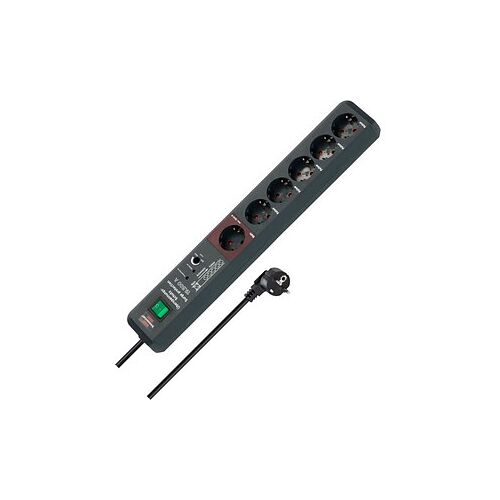 brennenstuhl Secure-Tec 6-fach Steckdosenleiste mit Überspannungsschutz 3,0 m grau