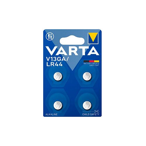VARTA Knopfzellen V13GA/LR44 Alkali-Mangan 1,5 V, 4 St.