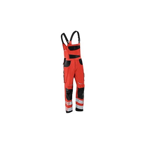 KÜBLER® unisex Warnschutz-Latzhose REFLECTIQ rot, schwarz Größe 62