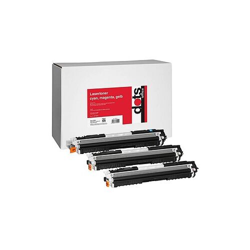dots cyan, magenta, gelb Toner kompatibel zu HP 3x 126A (CF341A), 3er-Set