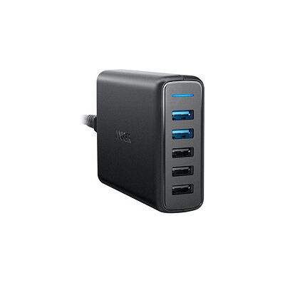 Anker PowerPort Speed 5 USB-Ladegerät - 63W, 5 Anschlüsse, Schwarz Anker PowerPort Speed 5 USB-Ladegerät - 63W, 5 Anschlüsse, Schwarz