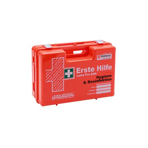 LEINA-WERKE Erste-Hilfe-Koffer Pro Safe Hygiene & Desinfektion DIN 13157 + Erweiterung orange