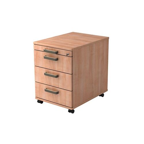 HAMMERBACHER Haziender Rollcontainer nussbaum 4 Auszüge 42,8 x 58,0 x 59,0 cm