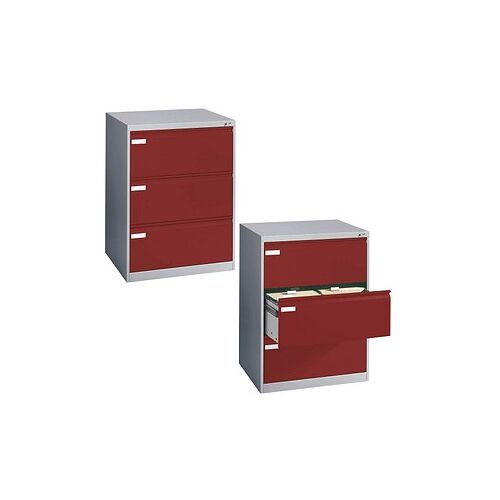 CP C 2000 Acurado Hängeregistraturschrank lichtgrau, rubinrot 3 Schubladen 78,7 x 59,0 x 104,5 cm, 1 St.