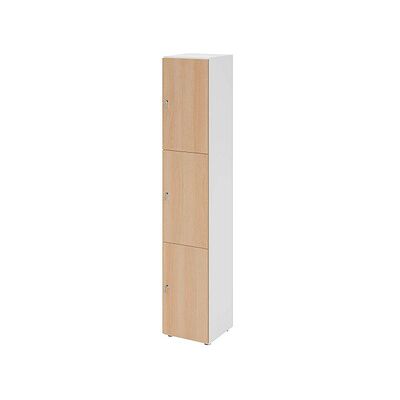 HAMMERBACHER Schließfachschrank weiß Eiche - 3 Fächer, 40x42x216cm HAMMERBACHER Schließfachschrank weiß Eiche - 3 Fächer, 40x42x216cm