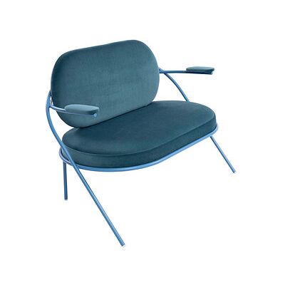 PAPERFLOW 2-Sitzer Sofa SATURNE - Blau Velours PAPERFLOW 2-Sitzer Sofa SATURNE - Blau Velours