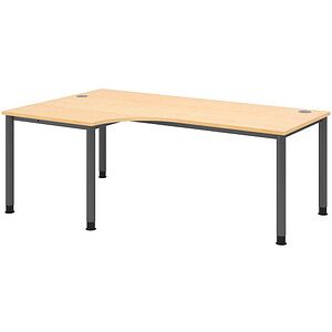 Hammerbacher HS82 Höhenverstellbarer Eck-Schreibtisch - Grau & Ahorn Hammerbacher HS82 Höhenverstellbarer Eck-Schreibtisch - Grau & Ahorn