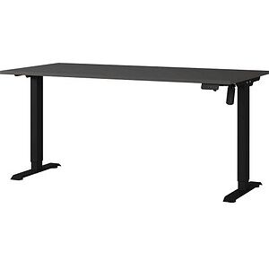 GERMANIA Rovigo höhenverstellbarer Schreibtisch grafit rechteckig, T-Fuß-Gestell schwarz 160,0 x 80,0 cm GERMANIA Rovigo höhenverstellbarer Schreibtisch grafit rechteckig, T-Fuß-Gestell schwarz 160,0 x 80,0 cm