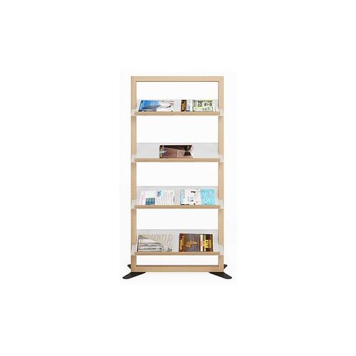 meet powered by PAPERFLOW Prospektständer Modell A Holz 4 Fächer 74,0 x 40,0 x 156,5 cm, 1 St.