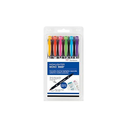Tombow MONO edge Textmarker farbsortiert, 6 St.