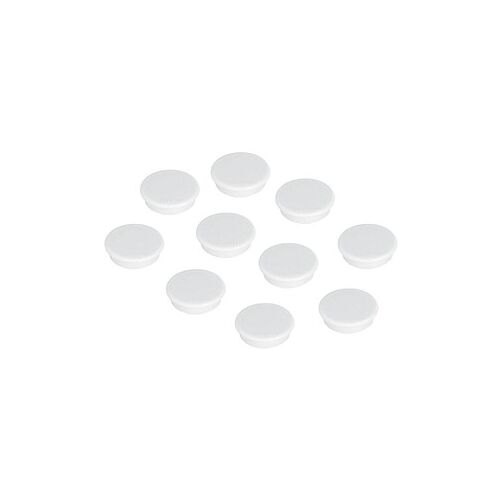 FRANKEN Haftmagnet Magnete weiß, Kunststoff Ø 3,2 x 0,7 cm, 10 St.