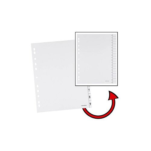 office discount Trennblätter DIN A4 0-9 weiß, 250 g/qm, 100 St.