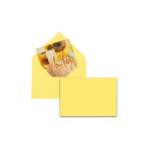 tecno Briefumschläge colors DIN B6 ohne Fenster gelb nassklebend 25 St.