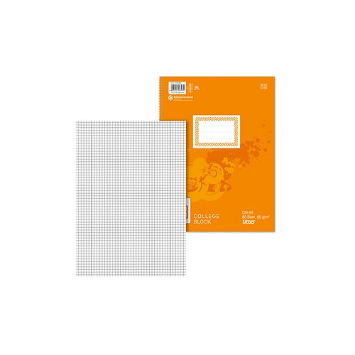 Ursus Collegeblöcke Lineatur 28 kariert DIN A4 Innen- und Außenrand, 10 Blöcke