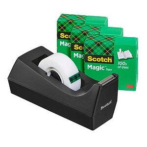 AKTION: Scotch Tischabroller-Set Magic™ Tape schwarz AKTION: Scotch Tischabroller-Set Magic™ Tape schwarz